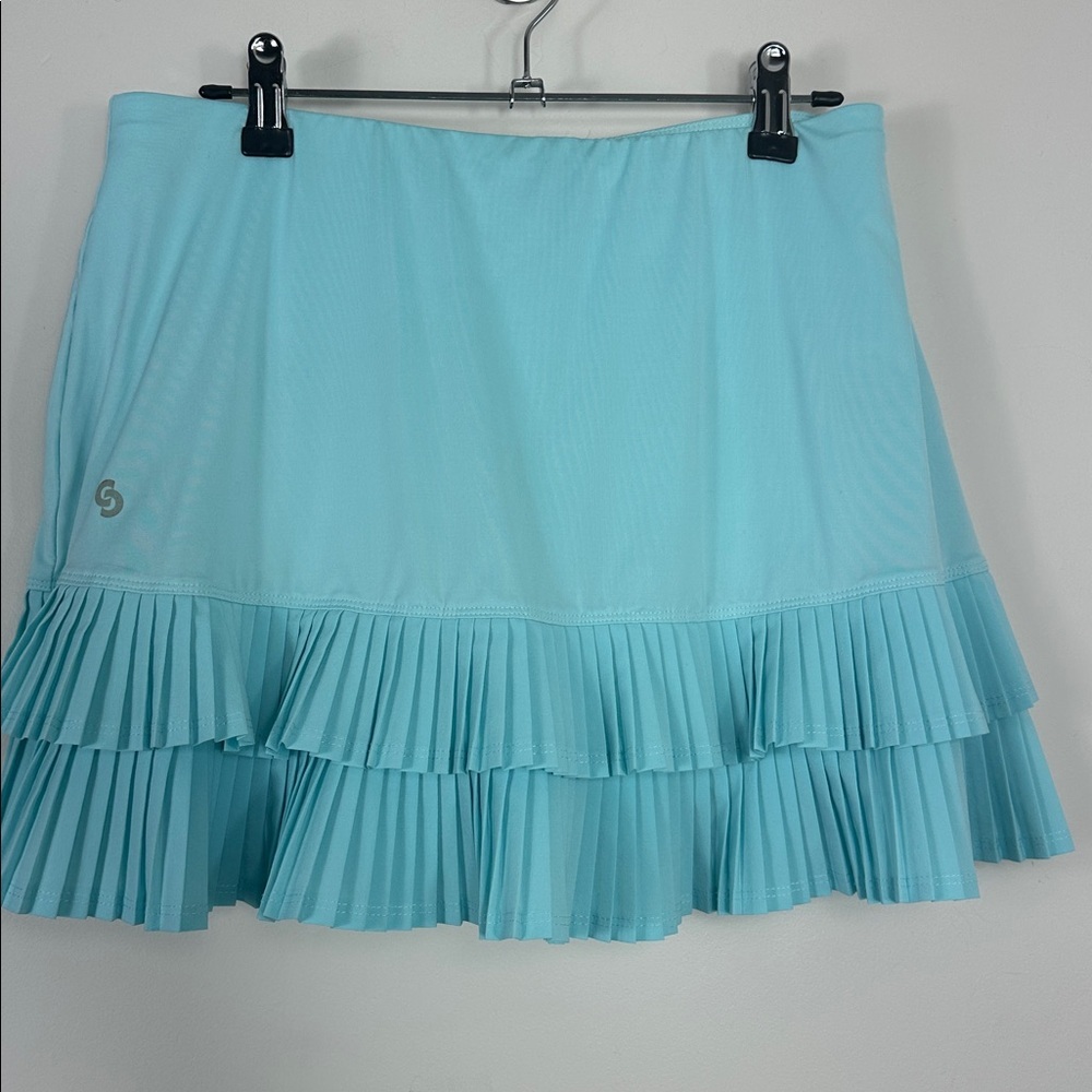 Cross Court Blue Pleated Skort Tennis Pickle Ball Skirt Medium